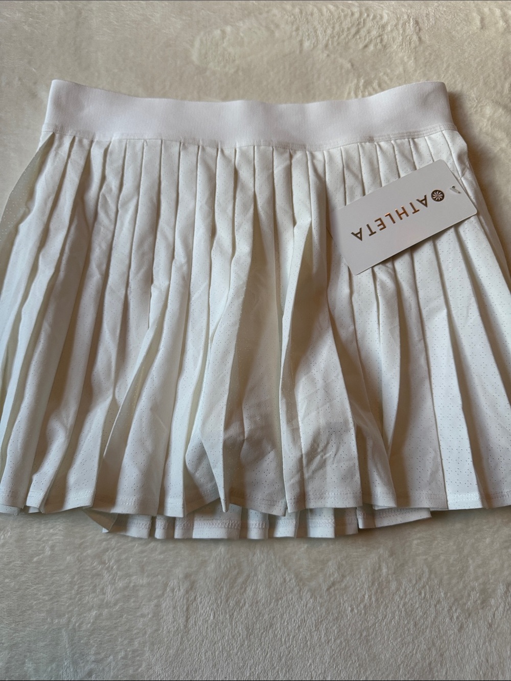 Athleta White Pleated Athletic Skirt
